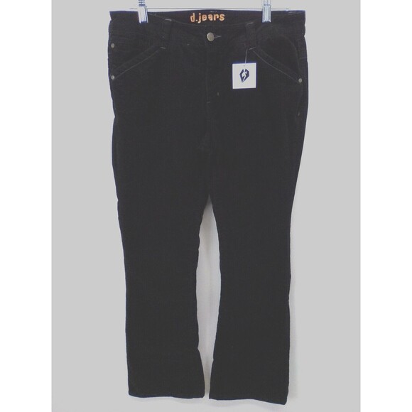 D.Jean Women's Black Corduroy Low Rise Boot Cut Leg Retro Pants Size12 - Picture 5 of 9